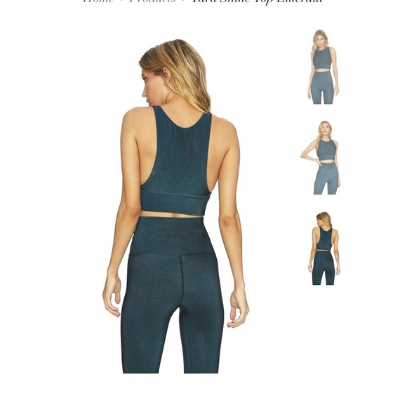 Beach Riot Tara Shine Top Emerald - Picture 2 of 2